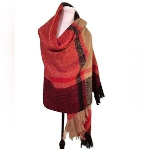 Mark&Hall Oversized Plaid Scarf / Wrap / Shawl - 80” x 30”